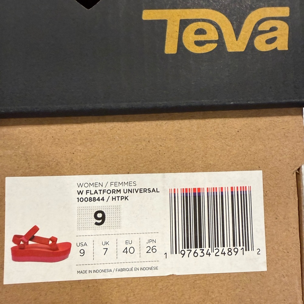 Teva Women's Red/Hot Pink Platform Sandals - Picture 5 of 5
